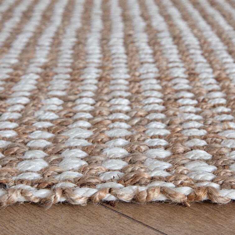 Jute - Barwang White Hand Loomed Jute Floor store Rug